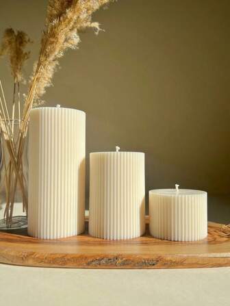 Nordic Style Striped Decorative Candles, Retro High-End Cylindrical Scented Candles, Wedding Decorative Candles, Romantic Atmosphere Candles, Decorative Candles, Home Candlestick Decorations, Wedding Candles, Scented Candles, Female Gifts