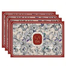 1/4/6/8/12 件亚麻复古印花可洗餐桌垫，室内/室外餐桌保护垫，适用于节日派对、厨房 - MCD090 - 查看 13