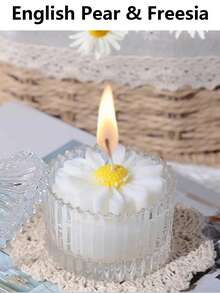 1 件手工制作的向日葵香味大豆蜡烛，香薰蜡烛杯家居装饰