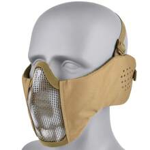 1 Peça Máscara Tática de Meia Face com Tela, Máscara de Combate Airsoft, Faixa de Cabeça Ajustável, Material de Fibra de Poliéster Durável, Para Treinamento e Jogos