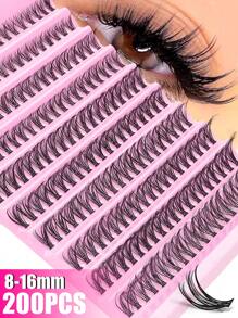200 Clusters 30D Curl Lash Extension, 8-16mm Length, DIY Eyelash Transplant