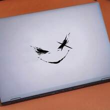 Spooky Joy Face 乙烯基贴纸 - 哑光、自粘、划痕修复贴花，带有动漫和奇幻电影主题，适用于汽车、保险杠、笔记本电脑 - 耐用 PVC 材料，遮盖划痕 | 前卫贴花风格 | 耐候乙烯基，动漫汽车贴纸 - 均碼 - 查看 4