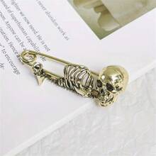 1 Peça Broche Vintage de Caveira, Broche Gótico Escuro, Acessórios de Fechamento de Cintura de Roupa, Joias. Melhores Presentes