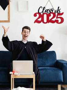 Klasse von 2025 Holz-Logo Abschluss Dekorationen, rotes 2025 Abschluss Fotobox Requisiten, Abschluss 2025 Holz-Logo Abschluss Party Dekoration - Heim Dekoration - Party Dekoration - Raum Dekoration