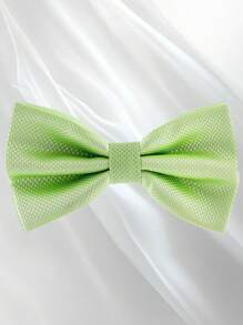 Men's Solid Color Elegant Jacquard Bow Tie, Pre-Tied Double Layer Solid Color Bowtie, Satin Formal Tuxedo Bowknot, Adjustable, Suitable For Groomsmen, Wedding, Party, Formal Events, Holiday Gift