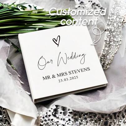 Wedding Guest Book, Square Wedding Book, Personalized Wedding Book, Hardcover Wedding Guest Book, Wedding Guest Book, Wedding Guestbook, Personalized Eucalyptus Wedding Guestbook, Wedding Memory Book, Wedding Scrapbook, 36 Pages Wedding Book Ornamental High-Quality, Exquisite Custom, Personalized, Unique Ideal Gifts For Her Boyfriend, Girlfriend For Anniversaries, For Valentine's Day, For Mother's Day, For Birthdays, For Children's Day, For Father's Day, For Graduation, For Weddings, For Housewarming,Multi-Functional, Ornamental,Reusable,Exquisite,Stylish,High-Quality,Colorful,Modern,Custom,Personalized,Unique,Ideal Gifts For Him,Ideal Gifts For Her,Boyfriend,Dad,Girlfriend,Mom,Family,Friends,Tea Room,Home,Garden,Office,Warm Ambience,Fall Decor ,Forever Love