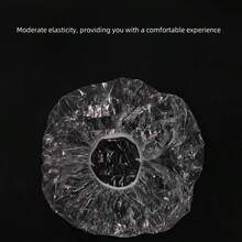 10/30/50/100pcs Transparent Disposable Non Wash Shower Cap, Waterproof Elastic Shower Cap, Thick, Large, High Elastic Shower Cap, Used For Bathing And Hair Care, Easy To Carry During Travel