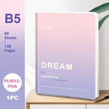 1 Book, B5/A5, 136 Pages, B5 Waterproof Soft Surface PP Glue Cover Notebook, Colorful Simple Diary, Notebook, Horizontal Line Diary, Notebook For Office, Home, School,School Supplies,Back To School