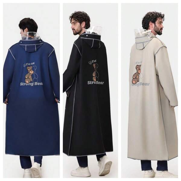 1 pièce Imperméable de longueur pleine corps pour hommes, nouveau design adulte cape de pluie de randonnée coupe-vent