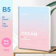 1 Book, B5/A5, 136 Pages, B5 Waterproof Soft Surface PP Glue Cover Notebook, Colorful Simple Diary, Notebook, Horizontal Line Diary, Notebook For Office, Home, School,School Supplies,Back To School