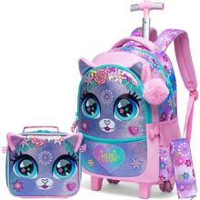 3PCS Rolling Backpack For Girls Kids Backpack With Wheels Roller Backpack With Wheels Set For Elementary Students Carry On Luggage Bookbag With Roller - Animal Trolley Bag - View 22