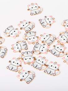 Paquete de 10 accesorios de joyería con diseños de gatos de dibujos animados lindos para hacer collares, colgantes y aretes de forma artesanal