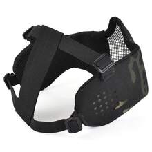 1 件战术半脸面罩，带网眼，软气枪战斗面罩，可调节头带，耐用聚酯纤维材质，适用于训练和游戏 - 彩色 - 查看 7