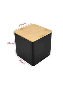 Conjunto de 3 peças de latas quadradas de chá com tampa de bambu/ferro para armazenar chá, grãos de café, doces, petiscos, latas de armazenamento, latas de armazenamento multifuncionais, estilo simples, adequado para Natal/Ano Novo/Ação de Graças/uso diário, pode ser dado como presente para familiares e amigos, o melhor presente para amantes da cozinha de volta às aulas