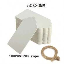 100 个/包 + 20 米黄麻绳牛皮纸礼品标签空白礼品标签吊牌
