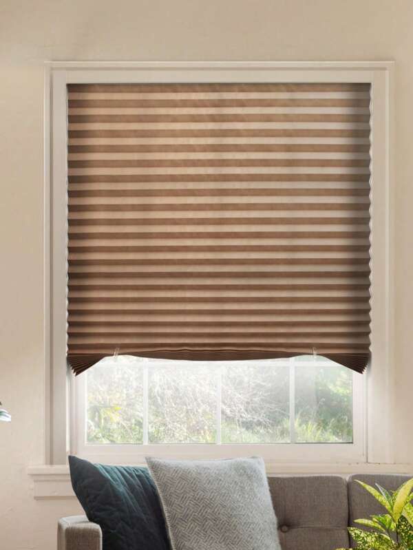 1 peça de cortina de cor sólida sem ferramentas, cortina de tecido plissado com filtragem de luz original, cortinas plissadas nórdicas minimalistas - Feita de 100% poliéster, proteção UV, blackout, isolante, leve, resistente ao desbotamento - adequada para quarto, sala de estar, cozinha, sala de jantar, banheiro - perfeita para todas as estações