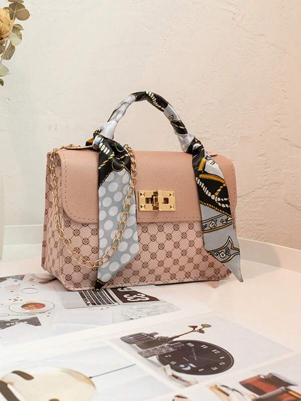 Fashionable Casual Handbag, Shoulder Bag, Scarf Bag, Polka Dot Retro Mini Square Crossbody Bag