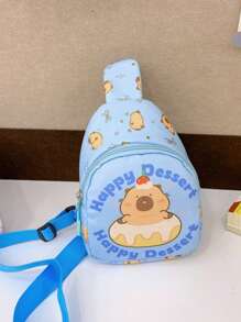 1pc Capybara Chest Bag Cute Cartoon One-Shoulder Crossbody Bag Casual Versatile Storage Chest Bag