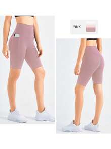 5 Pack Women's Biker Shorts With Pockets, 11" High Waist Black Workout Sports Spandex Shorts For Gym Yoga Running Summer Clothes