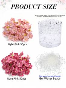50/100pcs Artificial Cherry Blossoms Vase Filler Decor, Artificial Flower For Floating Candle Centerpieces, Floating Pink Sakura Flowers, Faux Flower Vase Fillers For Wedding Table Centerpiece Party Home Bar Restaurant Decoration