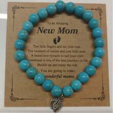 WholeNight Pulsera ajustable con colgante con huella de bebé para futuras mamás, regalo de joyería de moda para el embarazo, madres, San Valentín, Día de la Madre, todo el año, regalo de baby shower, Pascua, para niñas/niños