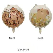 1pc Aluminum Membrane Capybara Balloon, Holiday Birthday Party Scene Decoration - 卡皮巴拉鋁膜氣球 - 查看 9