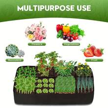 128-Gallon 8-Section Garden Bed - 2x4 Feet Breathable Elevated Planting Container, Grow Bag Seedling Bed, Suitable For Vegetables, Potatoes, And Flowers - Rectangular Planting Box For Indoor/Outdoor Use - Multicolor - View 7