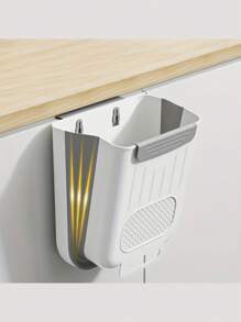 Cubo de basura plegable de plástico para cocina, cubo de basura para dormitorio, se puede colgar en la puerta del gabinete, caja de almacenamiento y clasificación de basura montada en la pared, cubo de basura de plástico que ahorra espacio, almacenamiento y organización convenientes, adecuado para espacios pequeños, diseño de cocina moderno, cubo de basura de cocina
