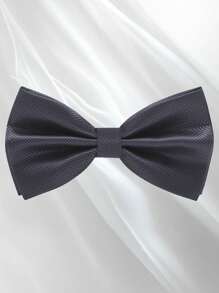 Men's Solid Color Elegant Jacquard Bow Tie, Pre-Tied Double Layer Solid Color Bowtie, Satin Formal Tuxedo Bowknot, Adjustable, Suitable For Groomsmen, Wedding, Party, Formal Events, Holiday Gift