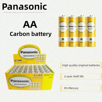 Panasonic NEW Original Panasonic Disposable Battery1.5v Battery AA/AAA Carbon Batteries Strong Explosion-Proof Suitable For Low Performance Appliances Such As Alarms, Calculators, Clock,Remote Controls, Toys, Mice, Etc