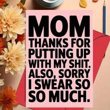 1pc Mother'S Day Card That Reads 'Happy Mother'S Day To You, Funny Mother's Day Card For Mom - Heartfelt Thank You Greeting With Humorous Message, Greeting Card For Mom, 4.33*6.29 Inch, With Envelope, Mother's Day Gifts For Mom - Multicolor - View 2