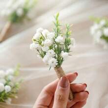 Boutonnière con alfileres para hombres, boutonnière para padrinos de boda y invitados, flores artificiales para decoración de bodas/baile de graduación/homecoming, etc. Boutonnières de rosa para hombres en bodas para el novio, padrinos, ceremonias de boda, aniversarios, cenas formales, fiestas, bailes de graduación, decoración de bodas en el hogar y estilo bohemio