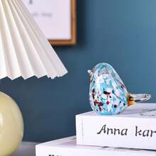 Glass Birds Figurine,Murano Glass Bird Decorations For The Home,Handmade Blown Glass Figurine Christmas,Birthday Gift Decorative Ornaments For Home,Glass Paperweight - Flower Blue - View 4