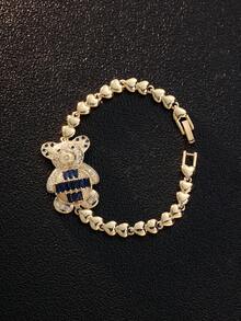 这款可爱的厚重心形泰迪熊手链，由铜和合成锆石制成，是送给女性的完美礼物，适合派对、生日礼物、馈赠亲友的饰品，还可以和闺蜜一起佩戴。 - 小熊手鍊 - 查看 2