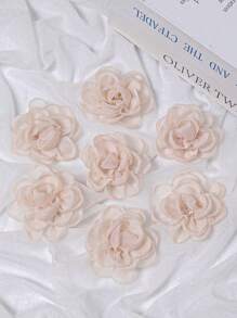 10 朵手工制作的焦边玫瑰（2.56 英寸）非常适合 DIY 新娘发饰、帽子和鞋子装饰以及手工制作的礼服装饰 - 多种颜色可选，新娘配饰制作 |0 复古花卉设计 | 蕾丝细节