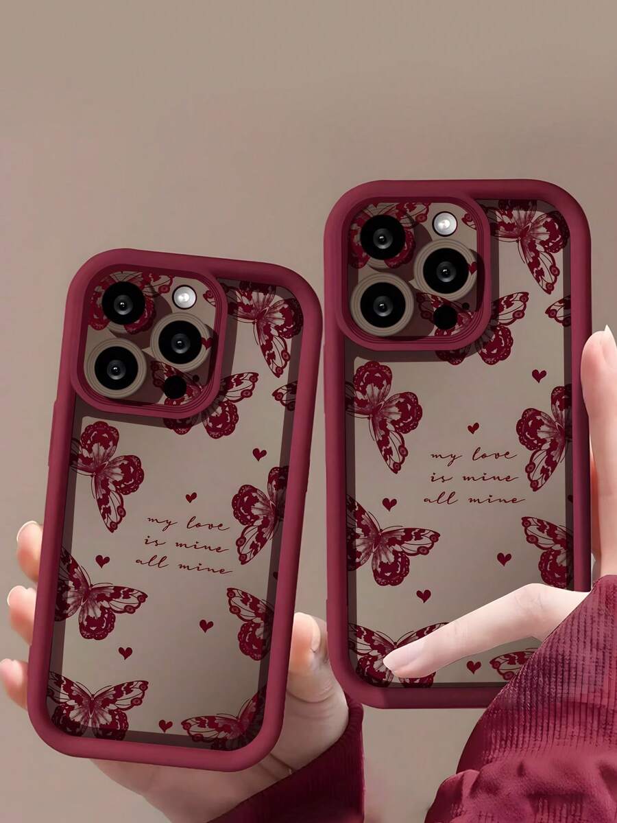 1个蝴蝶图案软TPU防震防滑手机壳,兼容 - 彩色 - 查看 1
