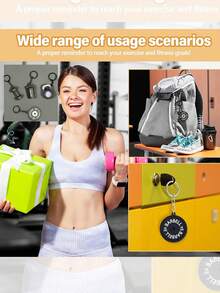 1PCS/3PCS/4PCS 简约时尚迷你健身系列钥匙扣硅胶举重杠铃片哑铃吊坠学校汽车配件可爱哥特 Y2k - 彩色 - 查看 8