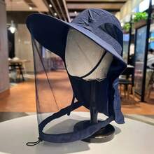 Unisex Outdoor Mosquito/Bug Repellent Hat, Fishing Hat, Hiking Sun Hat, Wide Brim Anti-UV Protection Sunshade Hat With Face Mask - Multicolor - View 12