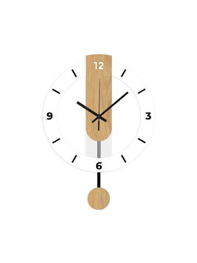 Pc, Wit Wood Grain Acrylic Creative Swing Wand Clock, Silent Living Room, Bedroom, Room ation, Home Kitchen, Office Birthday, Bedroom Dormitory Back To School view 11