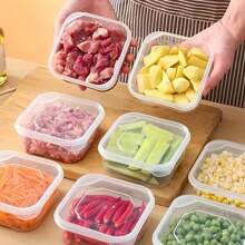 3/9pcs L-Size Covered Refrigerator Food Storage Boxes, Airtight Stackable Meal Prep/Freezer Containers, Kitchen Storage, Food Storage, Room Decoration, Suitable For Kitchen, Restaurant, Party, Camping, Gathering, Gift For Friends, Family Gift