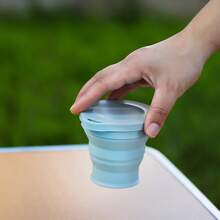 Tasse pliable, tasse de rinçage portable résistante à la chaleur, set de cuvette de lavage essentiel d'hôtel, tasse pliante