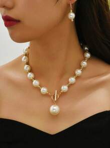 1 Set Perlenkette und Ohrringe