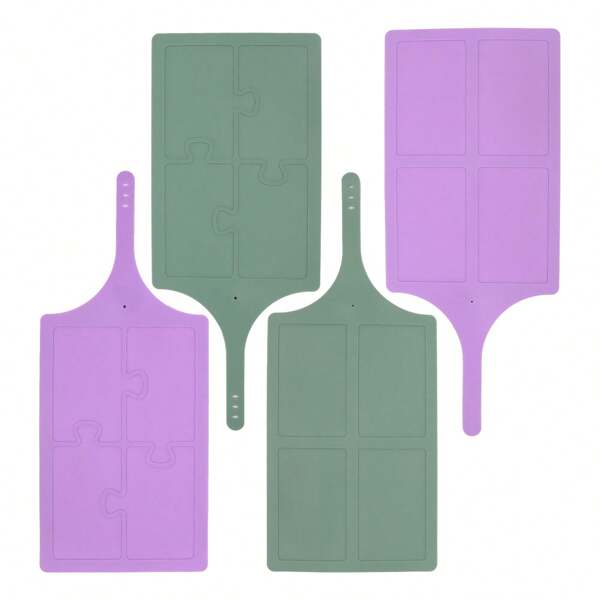 1pc Baby Placemat, Silicone, Square 4-Compartment Design, Easy Storage, Dishwasher Safe, Easy To Clean