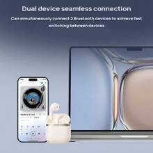 EDIFIER Auriculares inalámbricos Bluetooth Evo Air, tacto aireado, diafragma grande de polímero de 13 mm, resistencia al agua y al polvo IP54, reducción de ruido de llamadas inteligente, batería de larga duración, Bluetooth 5.4, color rosa niebla