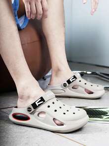 صنادل صيفية مفتوحة للرجال، مريحة وعصرية، سميكة ناعمة مانعة للإنزلاق، صنادل شاطئية متعددة الاستخدامات، طراز للأزواج - رمادي - مشاهدة 4