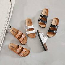 2025 Women Retro Open Toe Breathable Slide Sandals, Comfortable Non-Slip Summer Slippers - Black - View 2