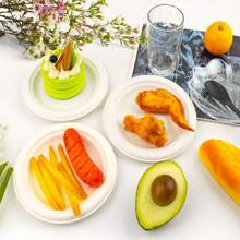 50/100/150pcs Compostable Paper Pulp Disposable 6-Inch Plates,