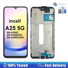 Incell Compatible With Galaxy A25 5G A256 LCD Display Touch Screen Digitizer Assembly Compatible With Galaxy A15 5G A156B With Frame A35 A55 Screen Replacement Parts