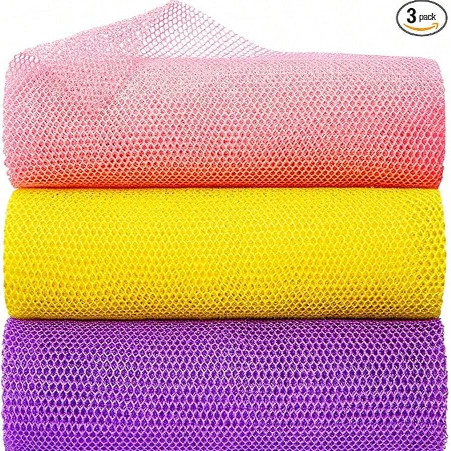 1 pieza/3 piezas/5 piezas Esponja de baño de red africana exfoliante, toalla de baño de nailon para alisar y frotar la piel diariamente