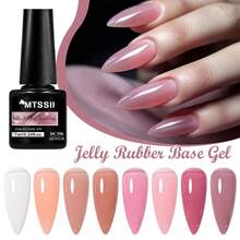 8PCS/Set 7ml Natural Nude Rubber Base Gel Nail Polish,Nail Supplies Milky Pink Jelly White Glitter Semi Permanent Soak Off UV LED Nails Gel Varnish With Gift Box - Multicolor - View 9